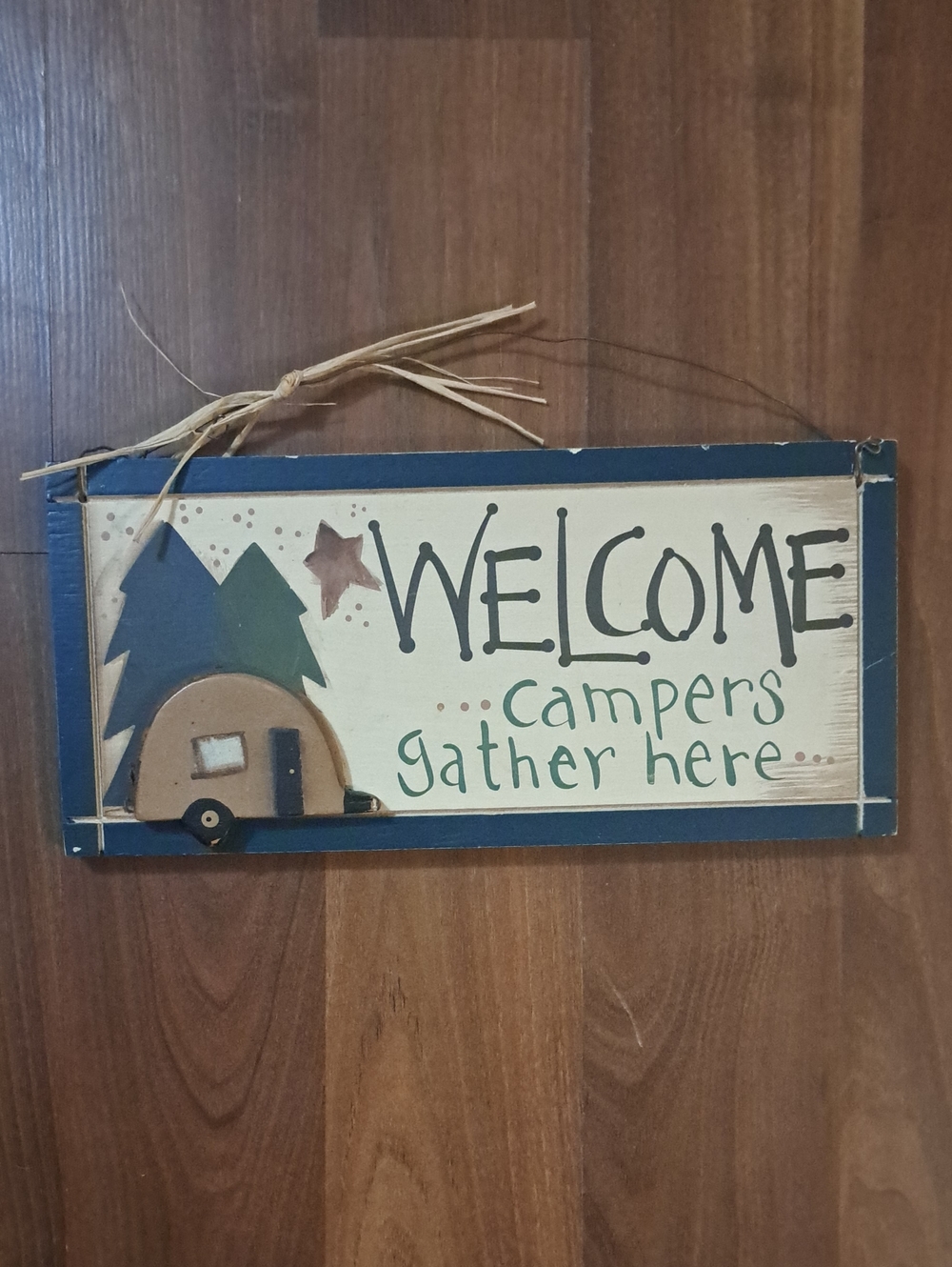 Welcome Campers Wooden Wall Sign - 12"x 5.5"